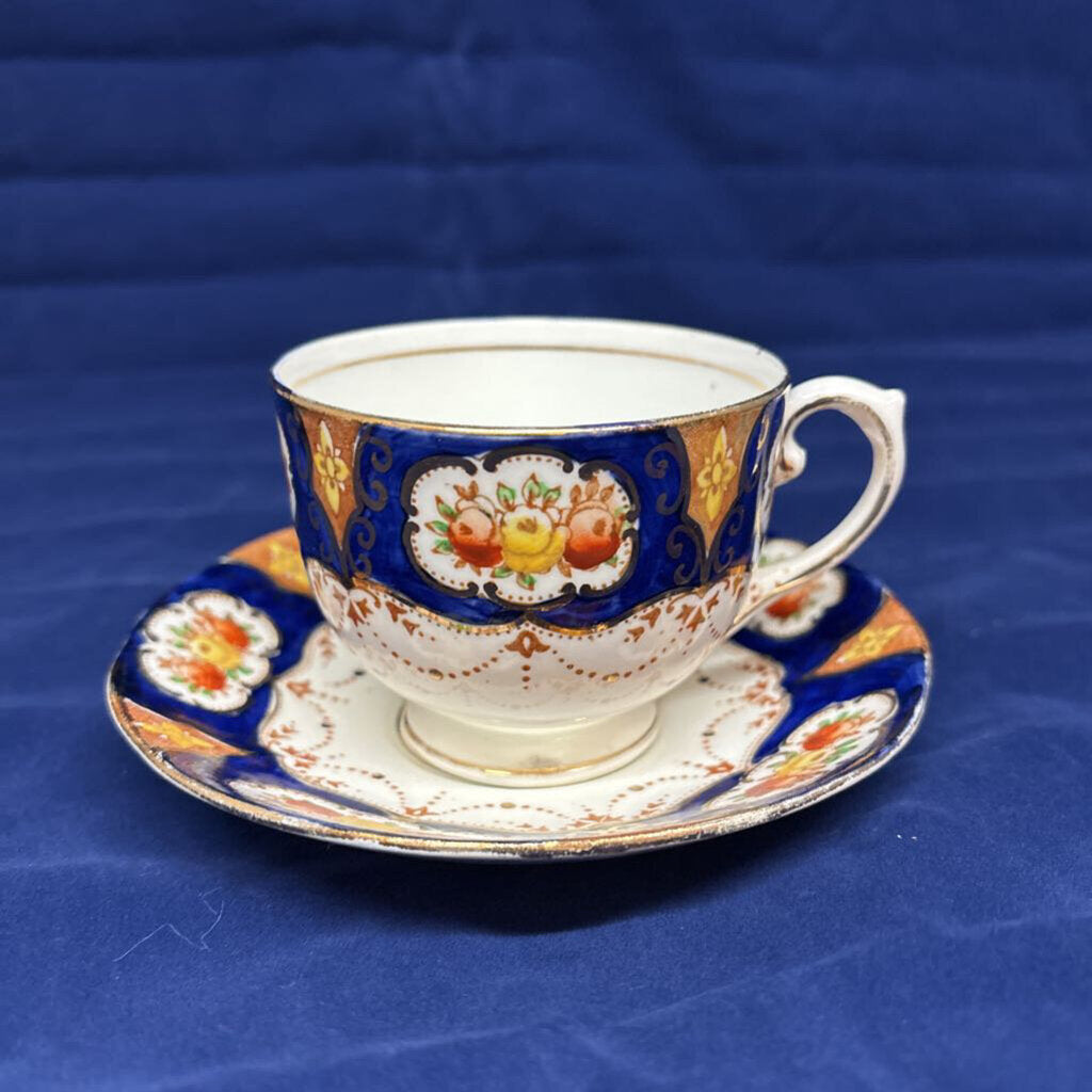 Salisbury Crown China, England, Imari Cup and Saucer; pattern numb 2348