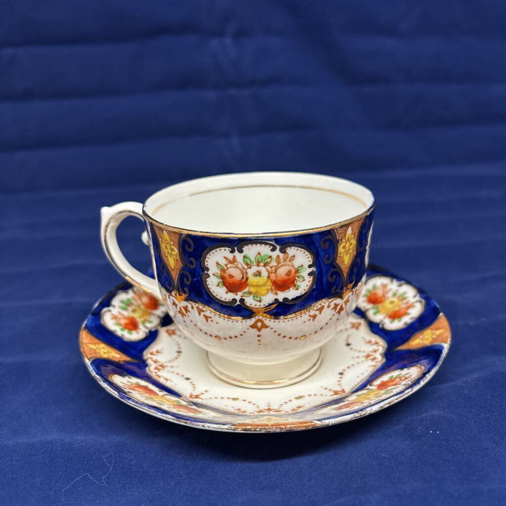 Salisbury Crown China, England, Imari Cup and Saucer; pattern numb 2348