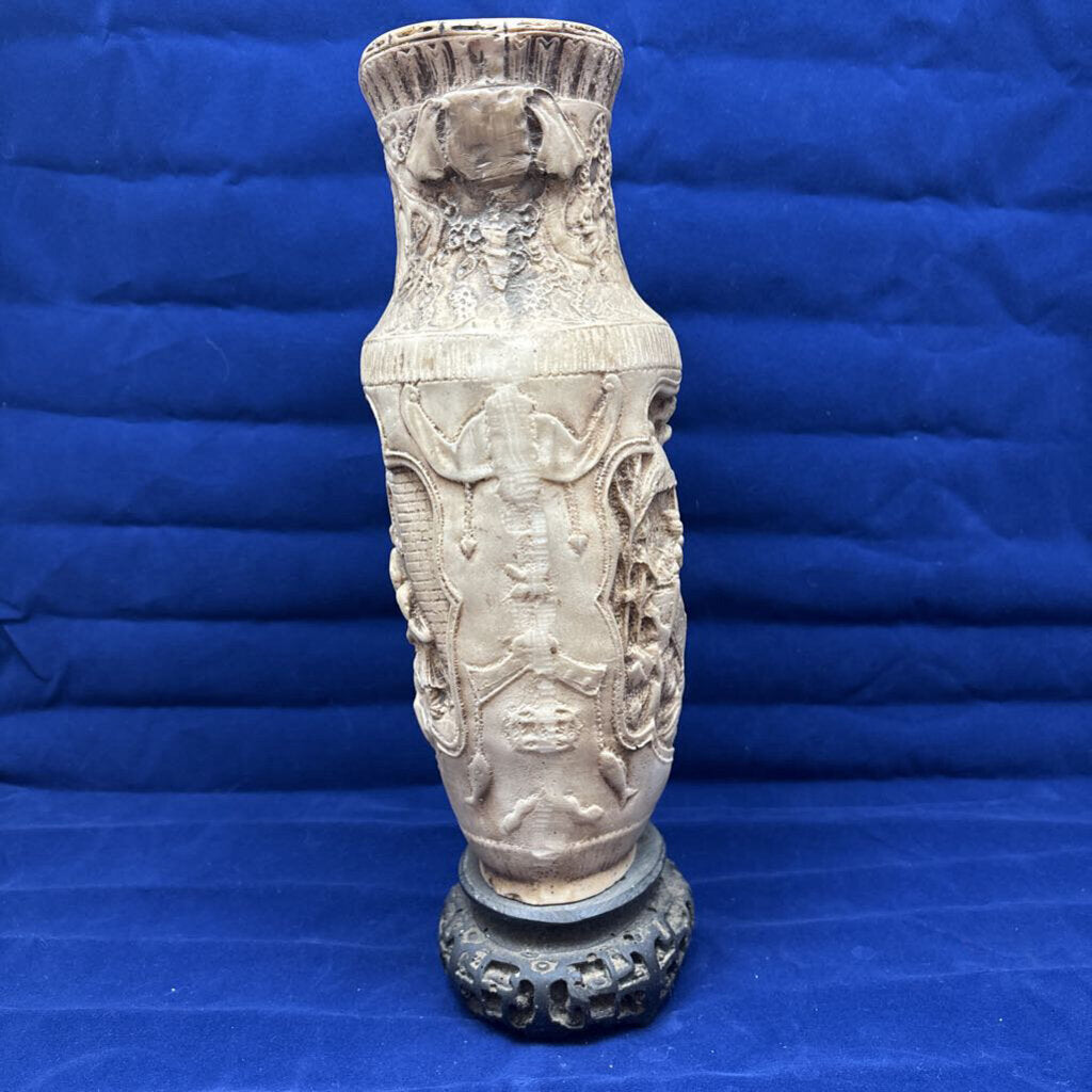 1960's Cast Resin Chinoiserie Vase