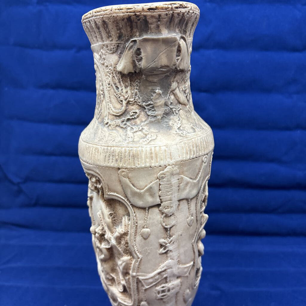 1960's Cast Resin Chinoiserie Vase