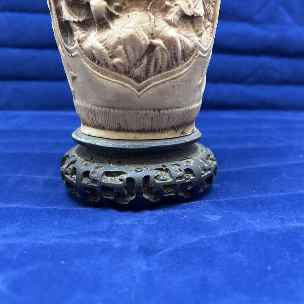 1960's Cast Resin Chinoiserie Vase