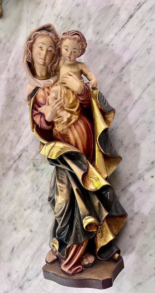 Italian Hand-Carved Madonna & Child c.1950s