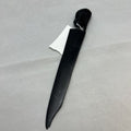 Vtg African letter opener featuring a dark wood handle hand-carved into a tribal head design.