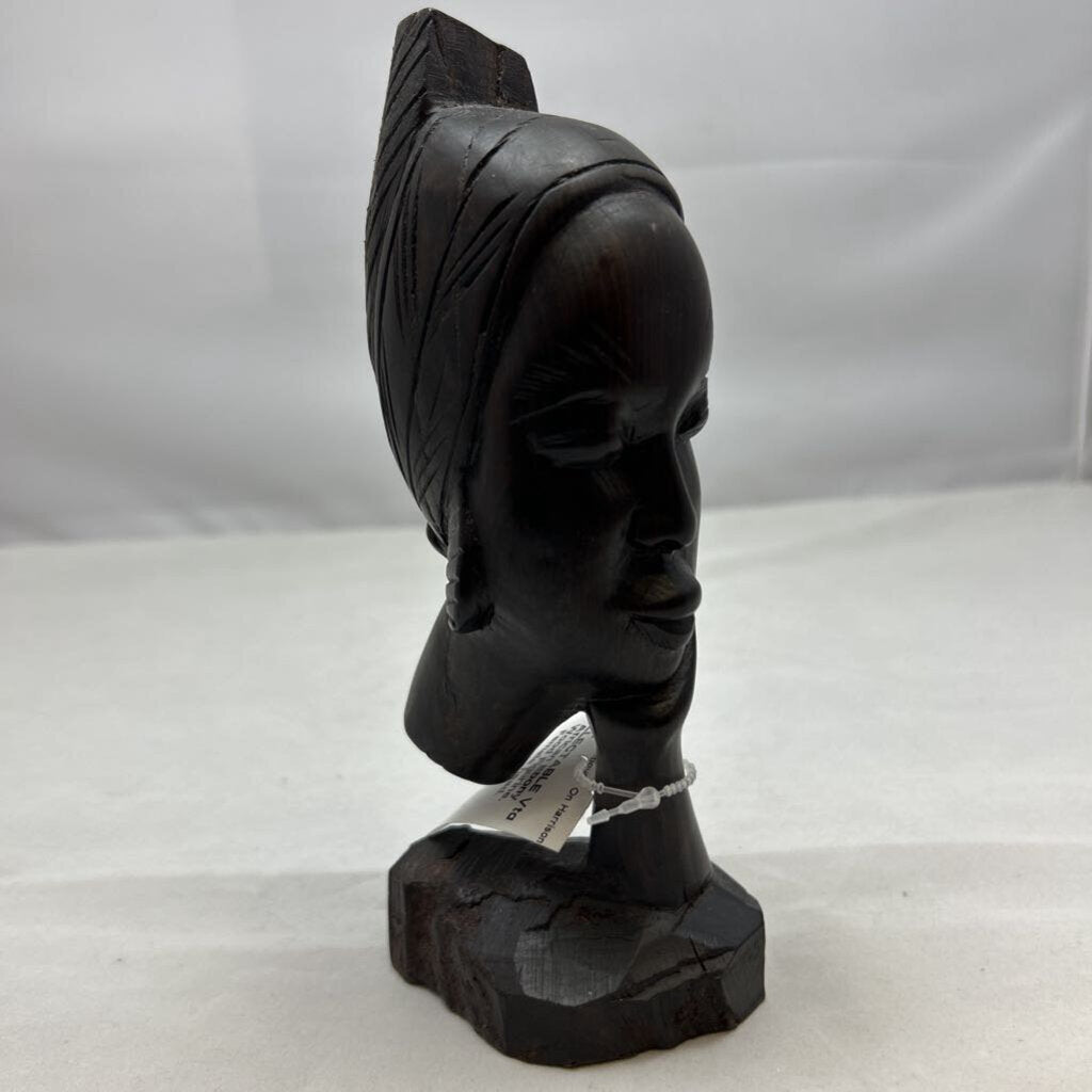 Vtg African Ebony Wood Figurine. Female head.
