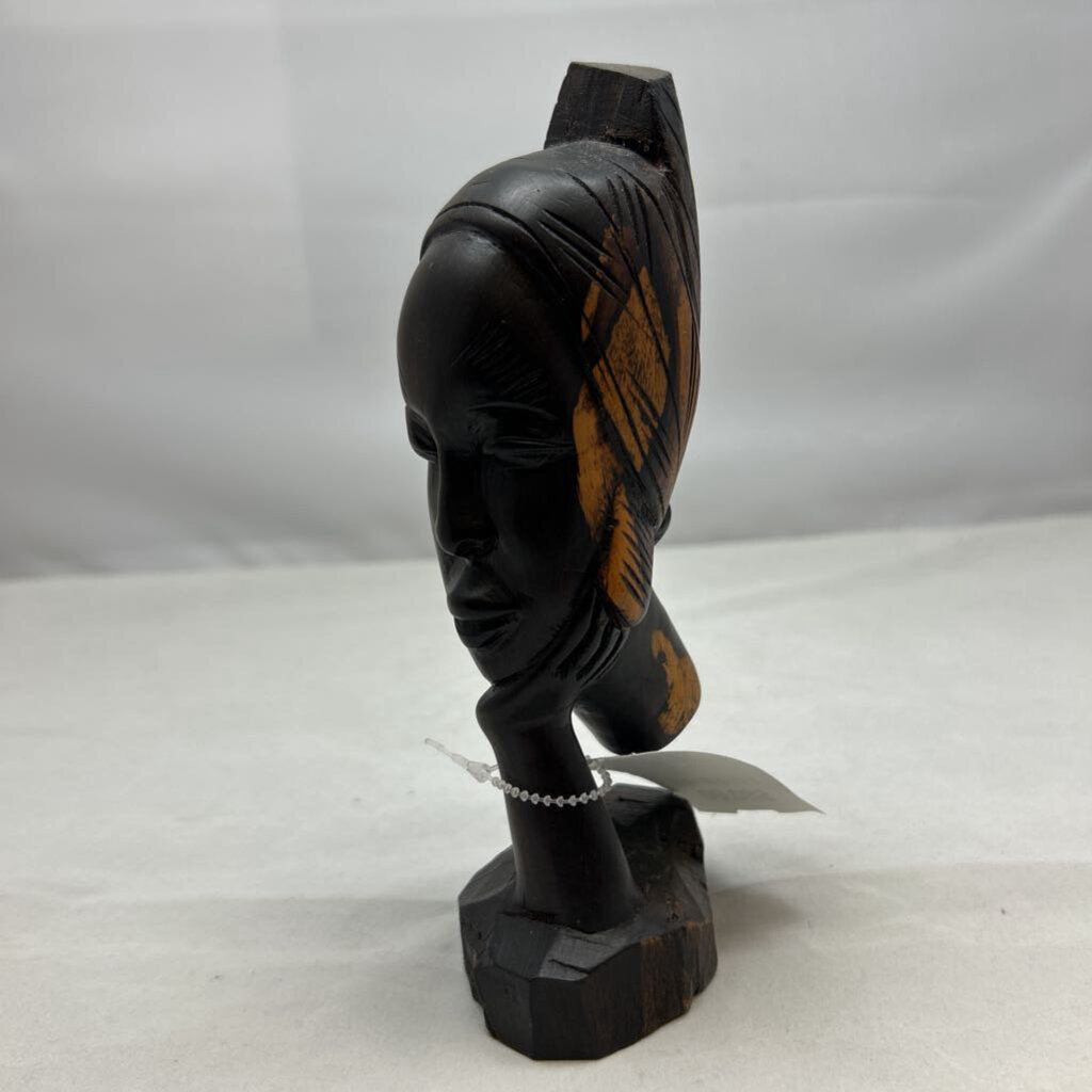 Vtg African Ebony Wood Figurine. Female head.