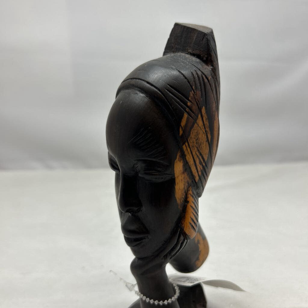 Vtg African Ebony Wood Figurine. Female head.