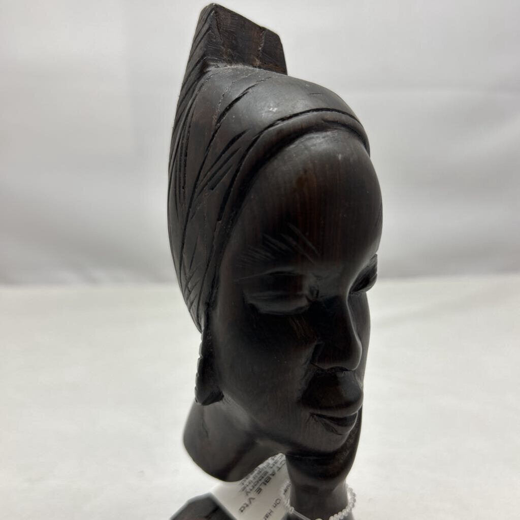 Vtg African Ebony Wood Figurine. Female head.