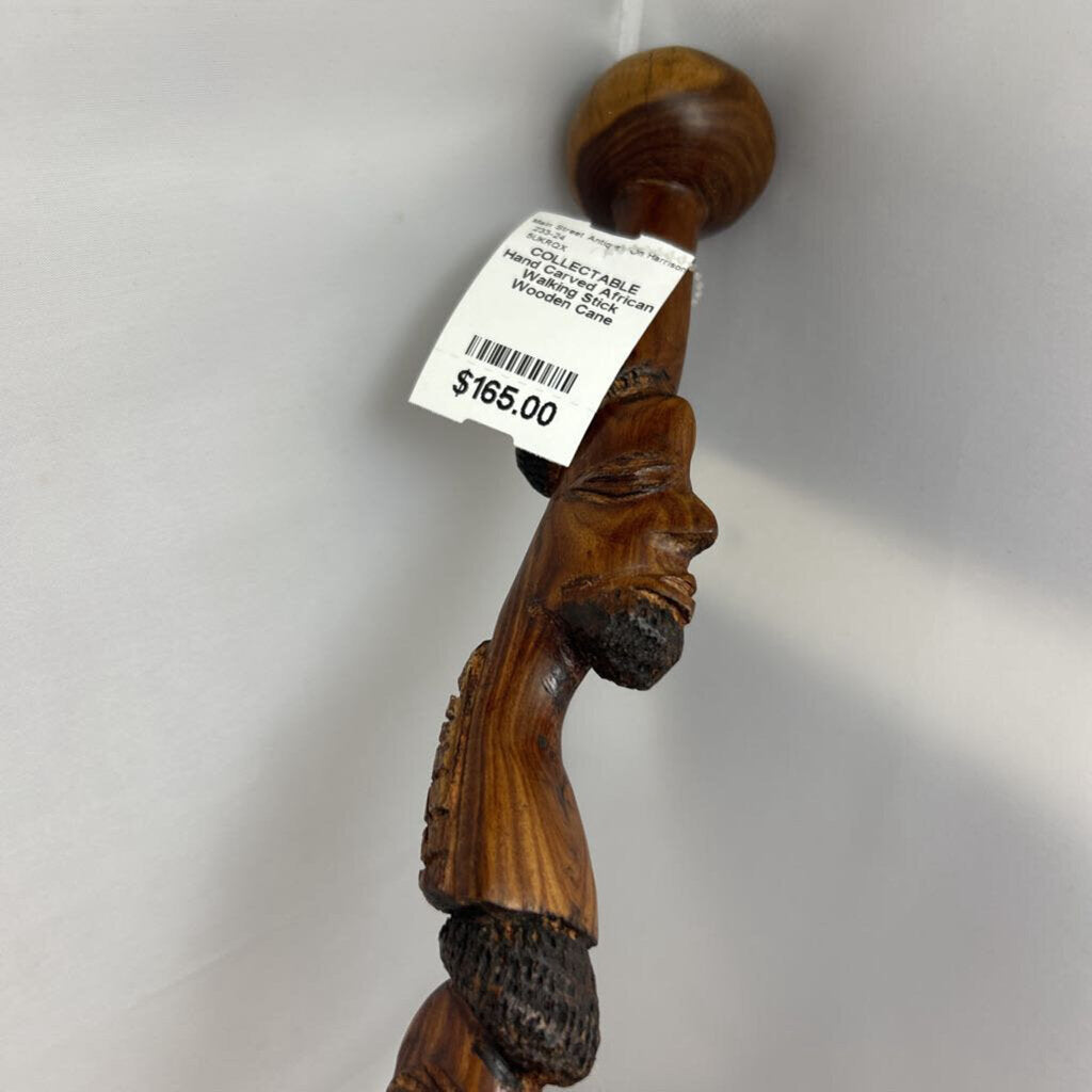 Hand Carved African Walking Stick Wooden Cane
