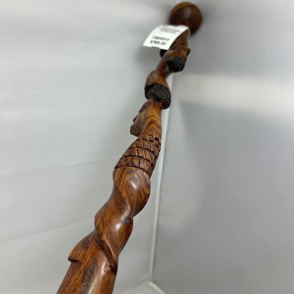 Hand Carved African Walking Stick Wooden Cane