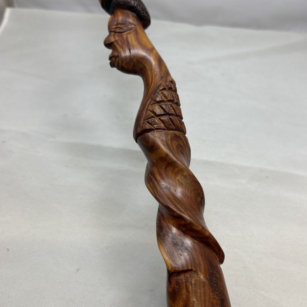 Hand Carved African Walking Stick Wooden Cane
