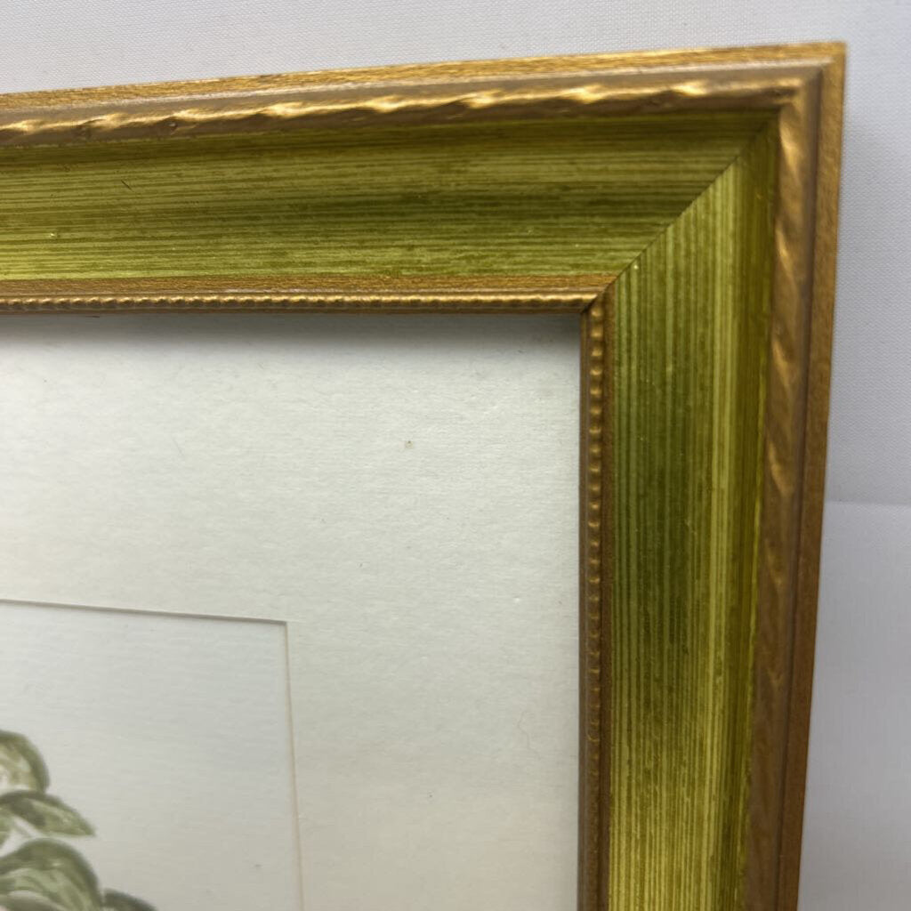 Original Watercolor painting, Pink Flowers, Gold frame.