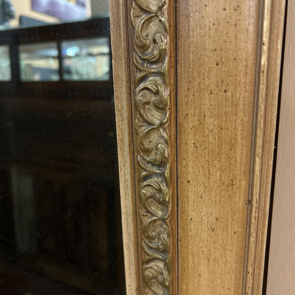Vintage Mirror in a Partial Gilt Fruitwood Frame