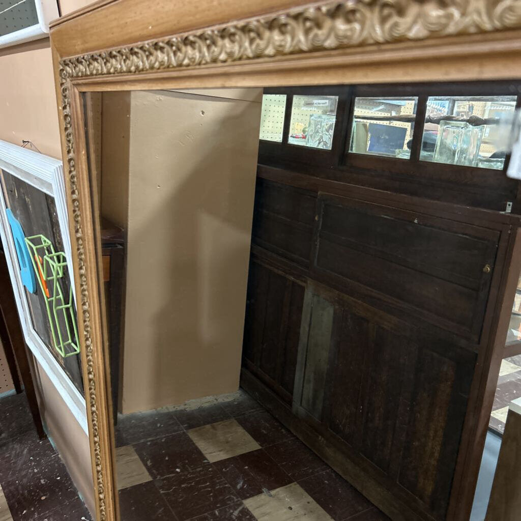 Vintage Mirror in a Partial Gilt Fruitwood Frame
