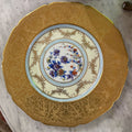 K&A Krautheim Porcelain Plate with wide gilt rim and central floral medalion; Selb, Bavaria, Germany