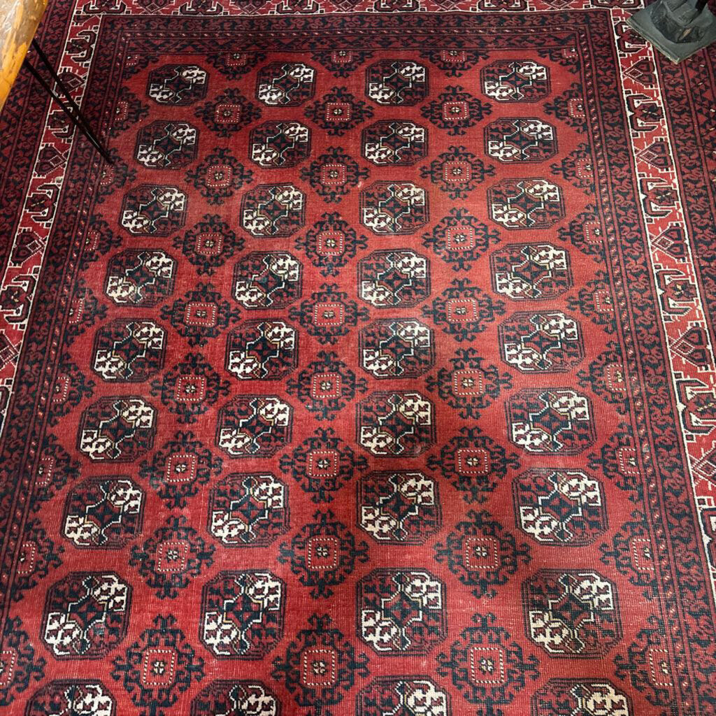 100% wool Turkmen Tribal Bokhara rug; 6.75' x 9.5'