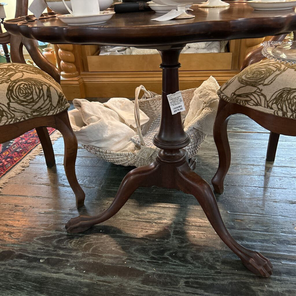 Queen Ann Revival Mahogany Tilt -Top Pie crust Tea Table; American; circa 1920-50