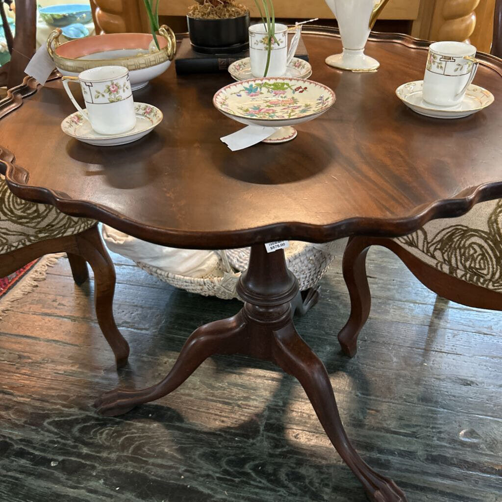 Queen Ann Revival Mahogany Tilt -Top Pie crust Tea Table; American; circa 1920-50