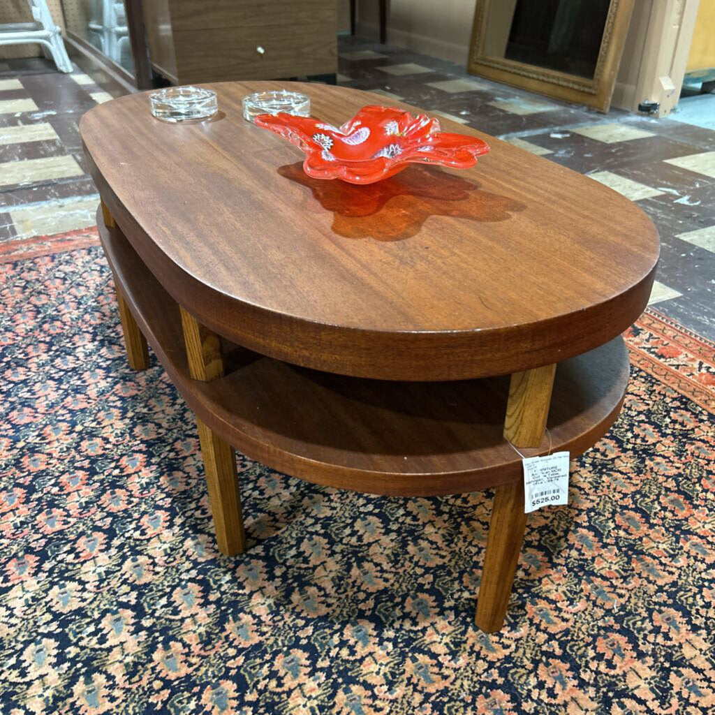 American MCM Coffee Table; Mahogany Veneered; circa 1955-75