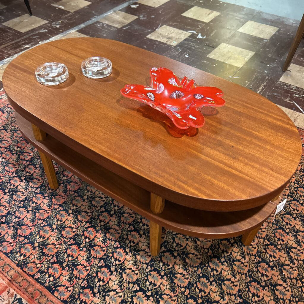 American MCM Coffee Table; Mahogany Veneered; circa 1955-75