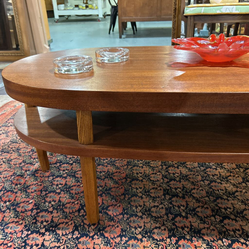 American MCM Coffee Table; Mahogany Veneered; circa 1955-75