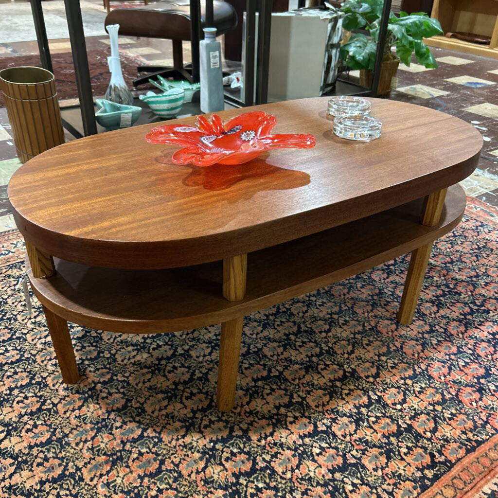 American MCM Coffee Table; Mahogany Veneered; circa 1955-75
