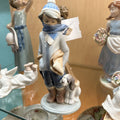 Lladro porcelain Fgurine "Winter Boy with Dog"