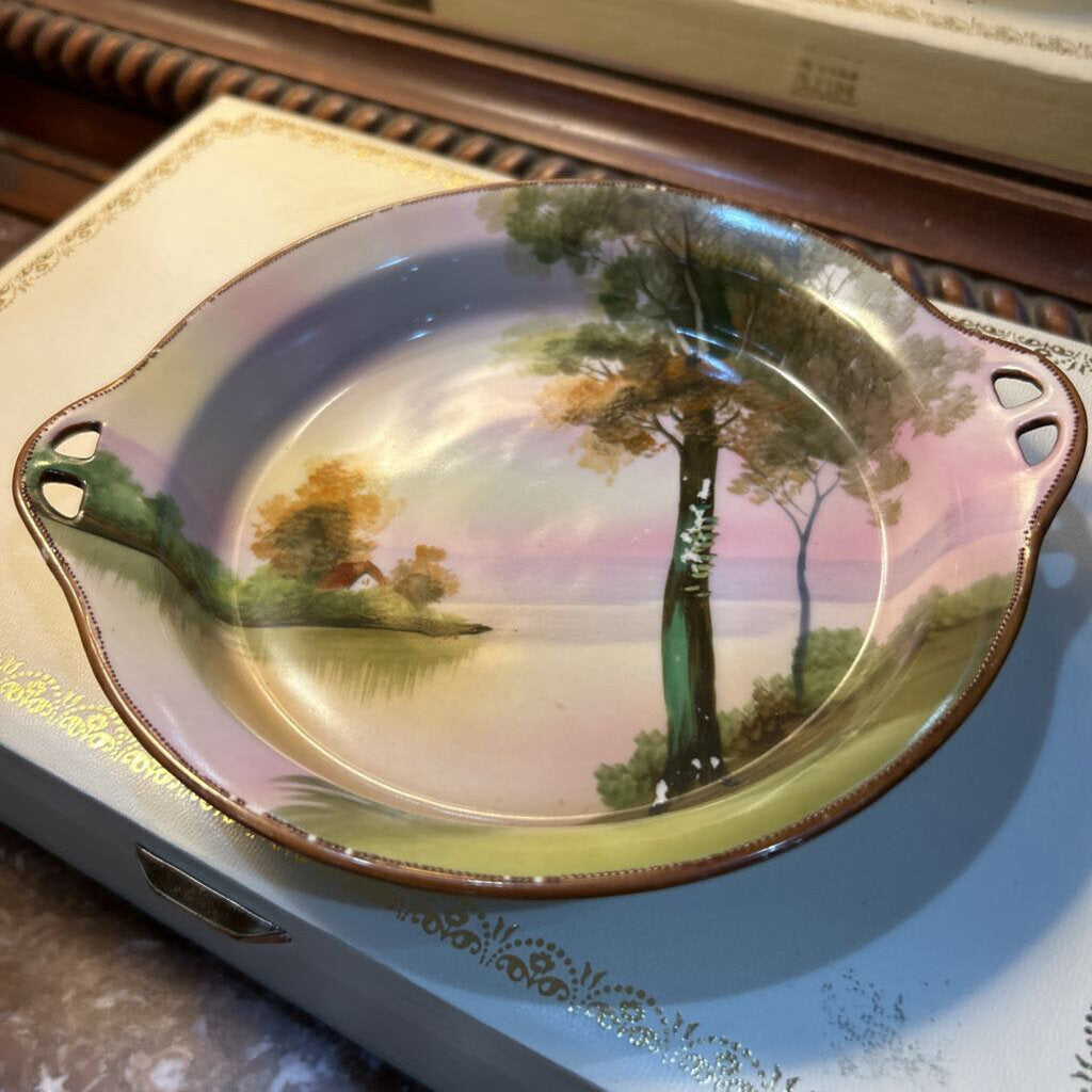 Nippon Scenic Landscape Handled Bowl c.1911-1921
