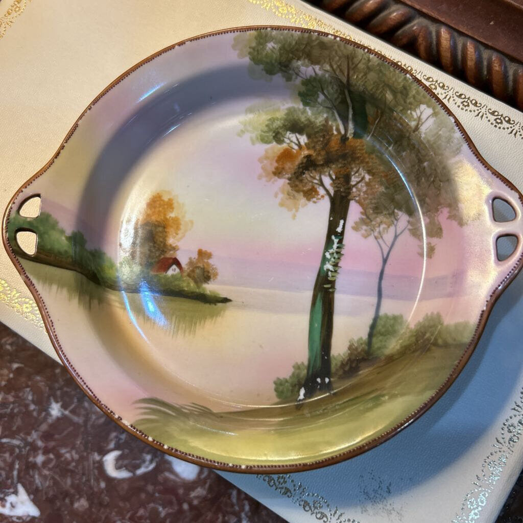 Nippon Scenic Landscape Handled Bowl c.1911-1921