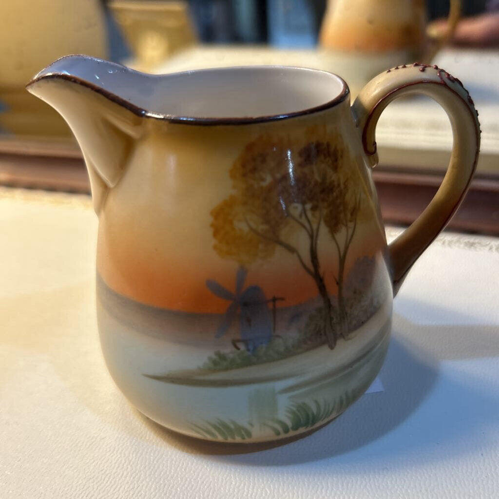 Nippon Hand Painted Windmill Scenic Creamer