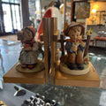 Pair of Vintage M.J.Hummel Bookends Girl W/Lamb Boy She Loves Me Not