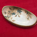Nippon Oval Celery/Serving Dish, Hand-Painted Fine China, Floral Motif-Gold Rim.