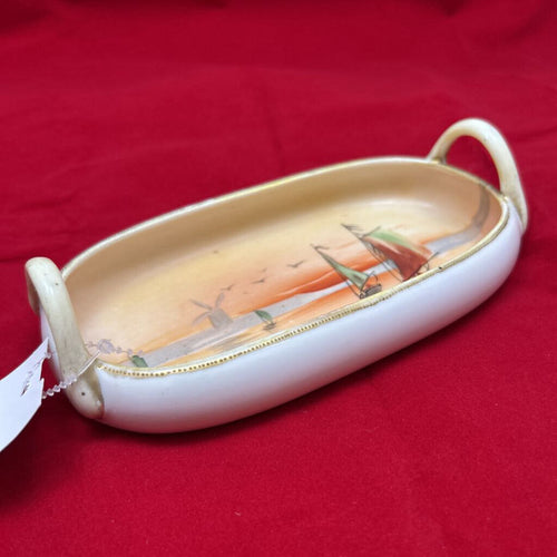 Antique Nippon, Hand Painted Scenic Landscape Boats.
