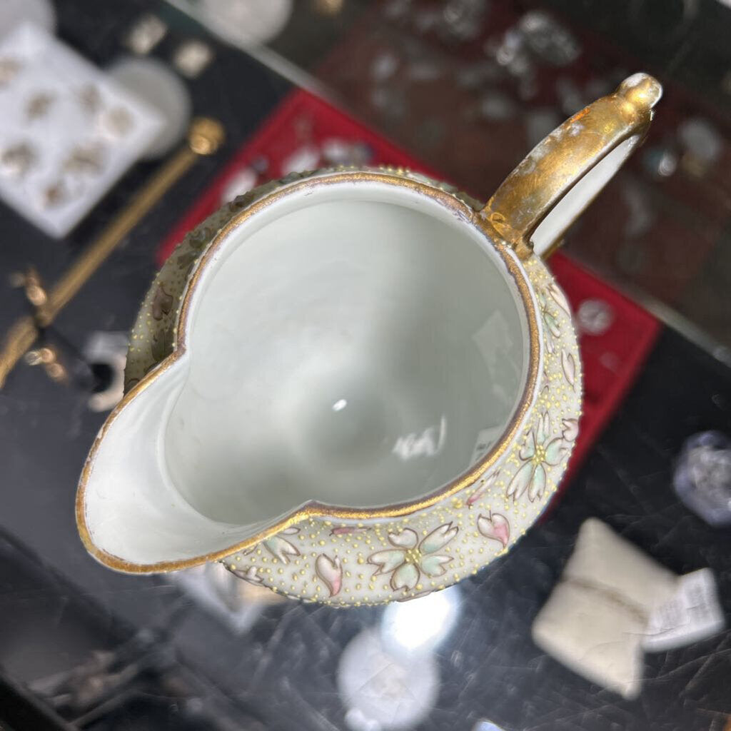 Japanese Creamer Moriage Landscape with Beading