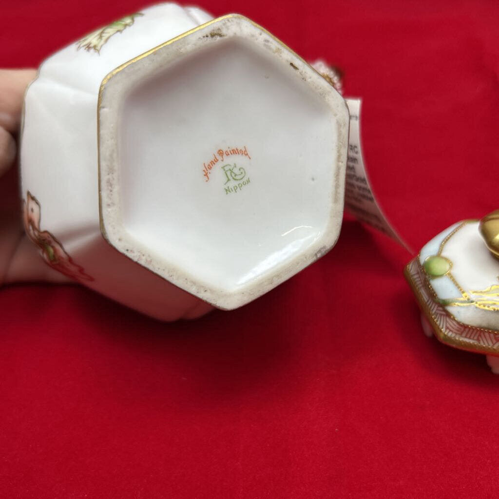 RC Nippon Porcelain Hand-Painted Teapot, Floral/Gold Detail. *lid has some damage, not visible* Pre-1921