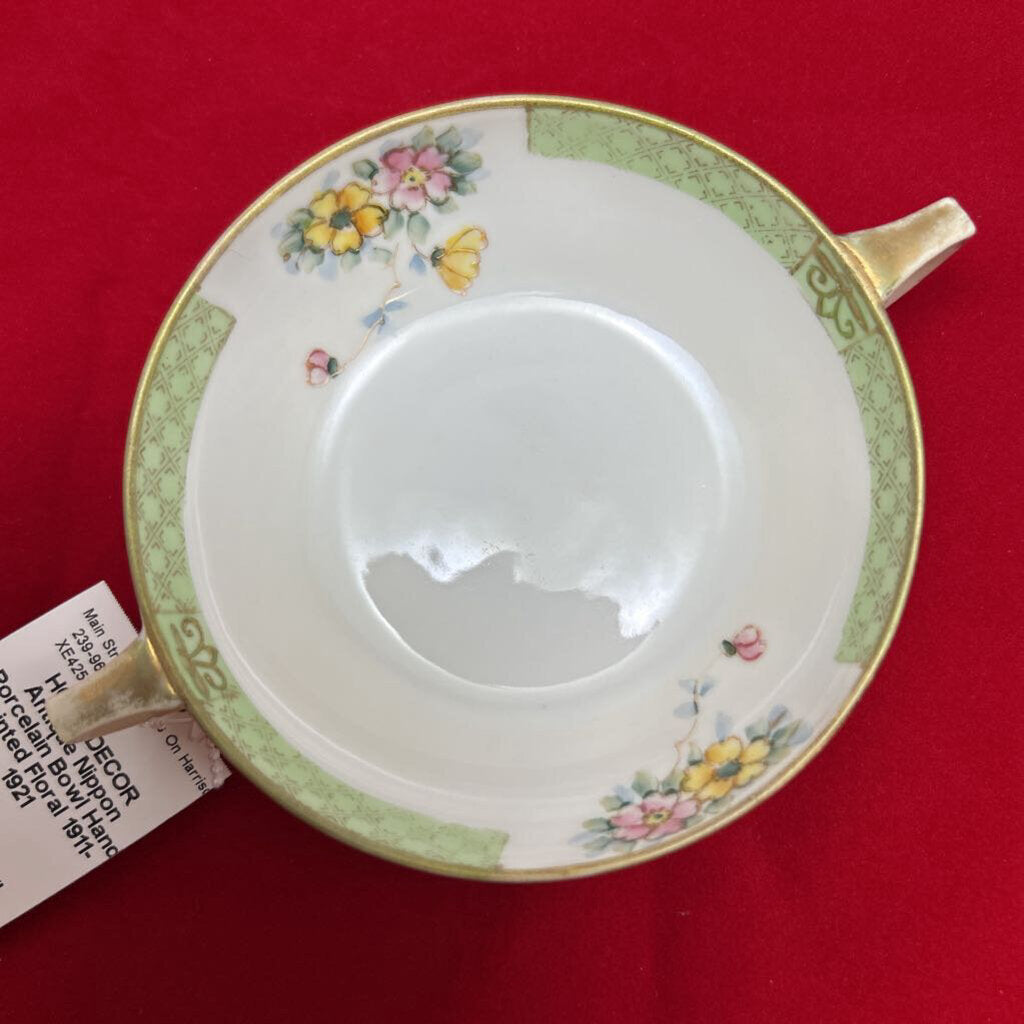Antique Nippon Porcelain Bowl Hand painted Floral 1911-1921