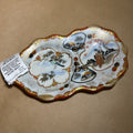 Antique Japanese Kutani Style Porcelain Divided dish Hand Painted Figures/Landscape.