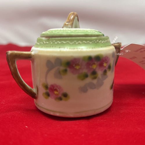 Antique Nippon Floral Porcelain Sugar bowl *Missing Spoon"