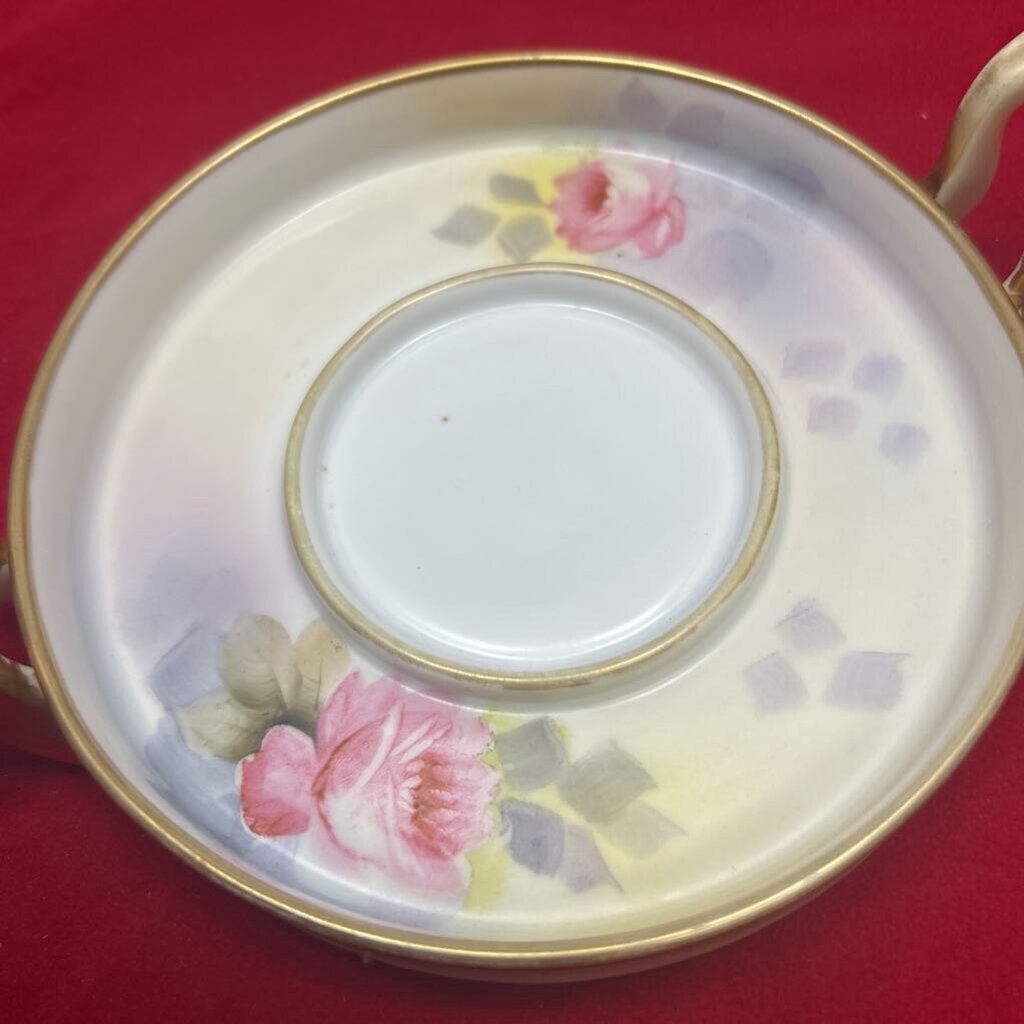 Antique Nippon Porcelain underplate (as is) 1891-1921. Floral with gold edge.