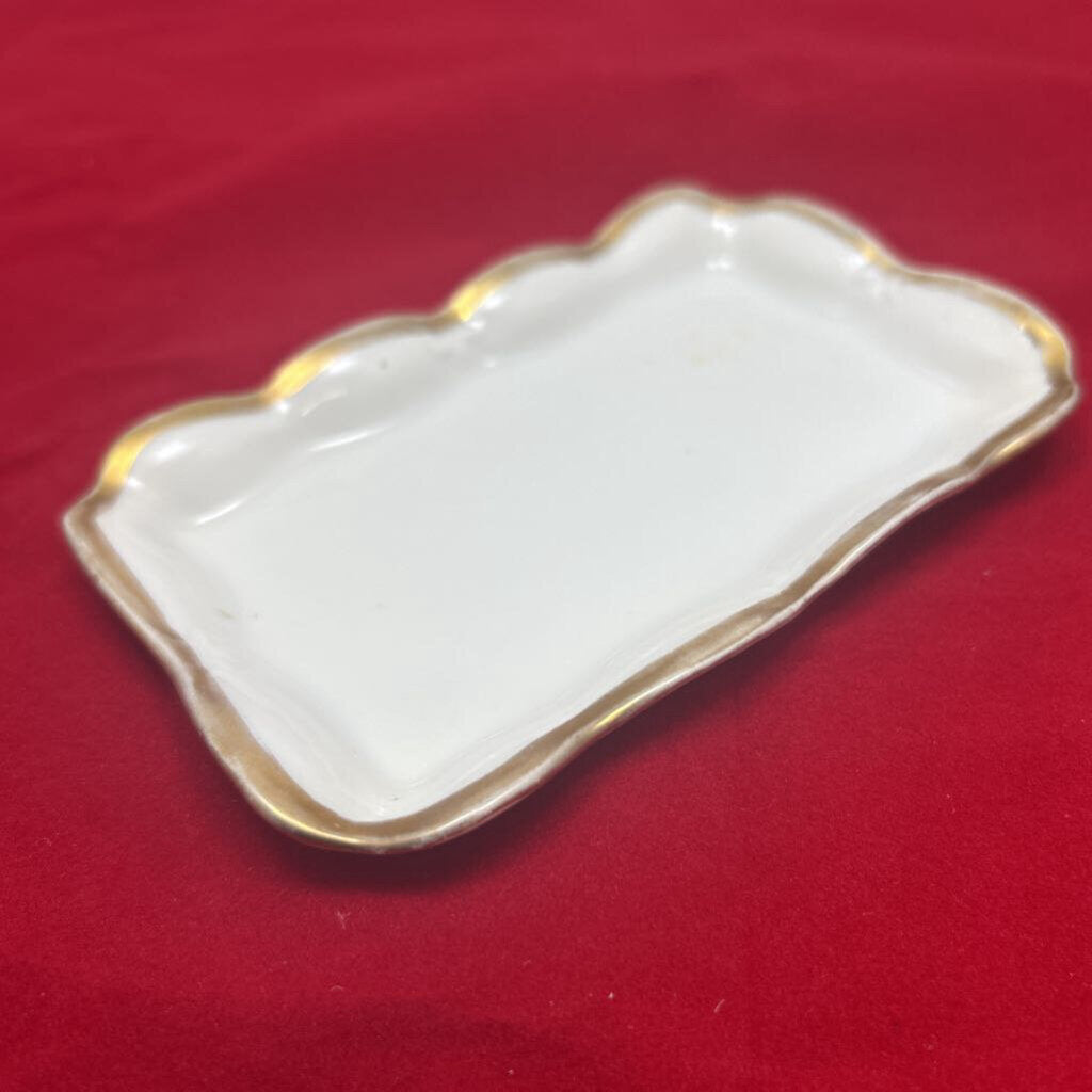 Antique Nippon Porcelain Small Tray, Gold Edge.