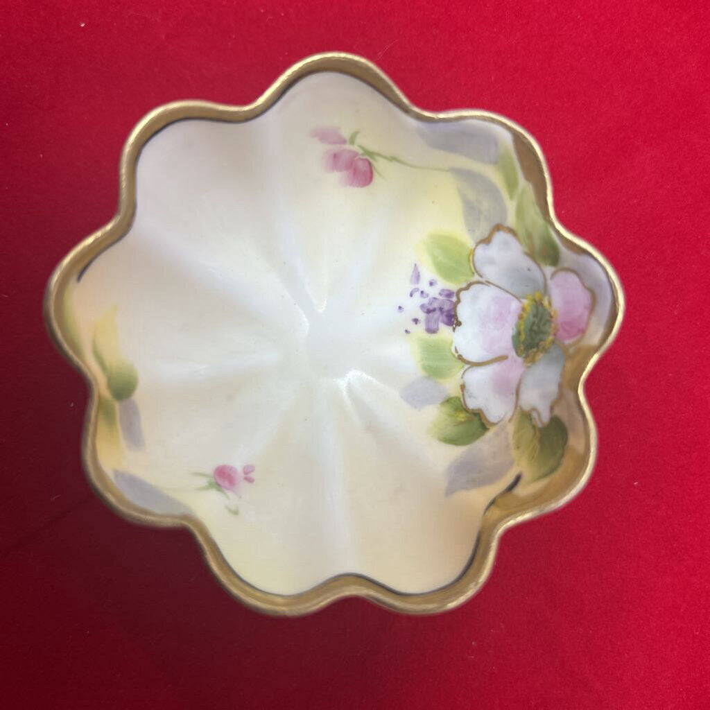 Antique Nippon Porcelain Three-Footed Salt Cellar.