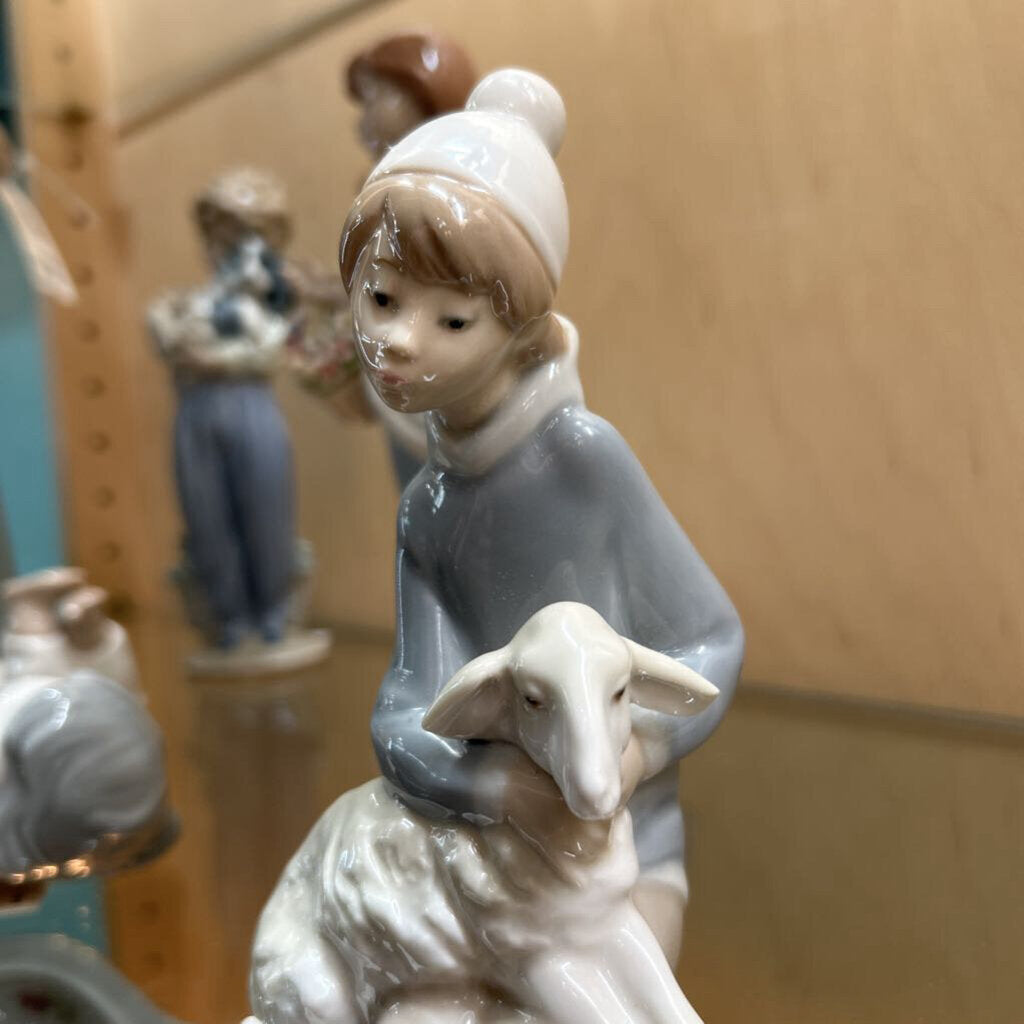 Lladro "Shepard Boy With Lamb" Porcelain Figurine; Model # 4676