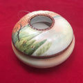 Antique Hand Painted Nippon Porcelain Hair Receiver-Landscape Scene.