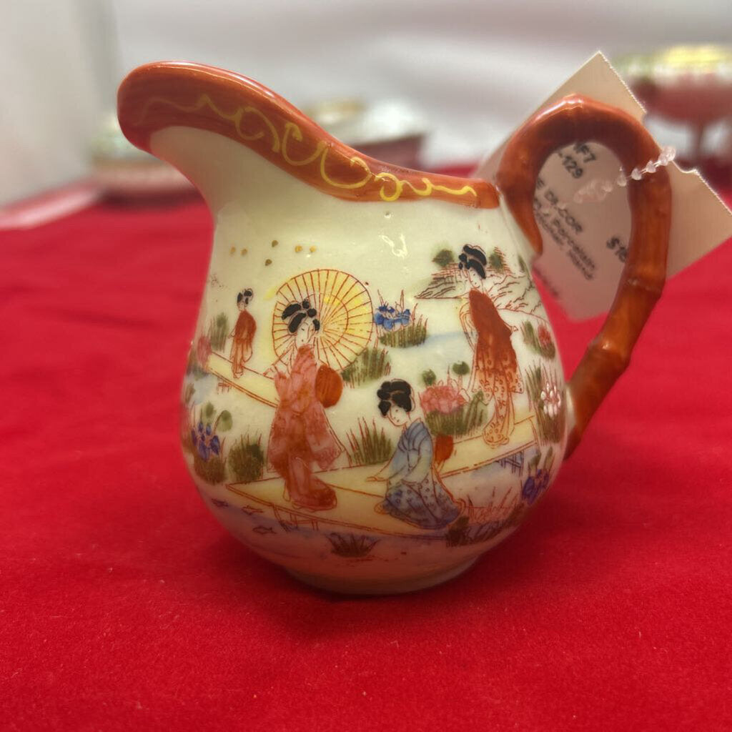Japanese Porcelain Cream Pitcher, Hand Painted.