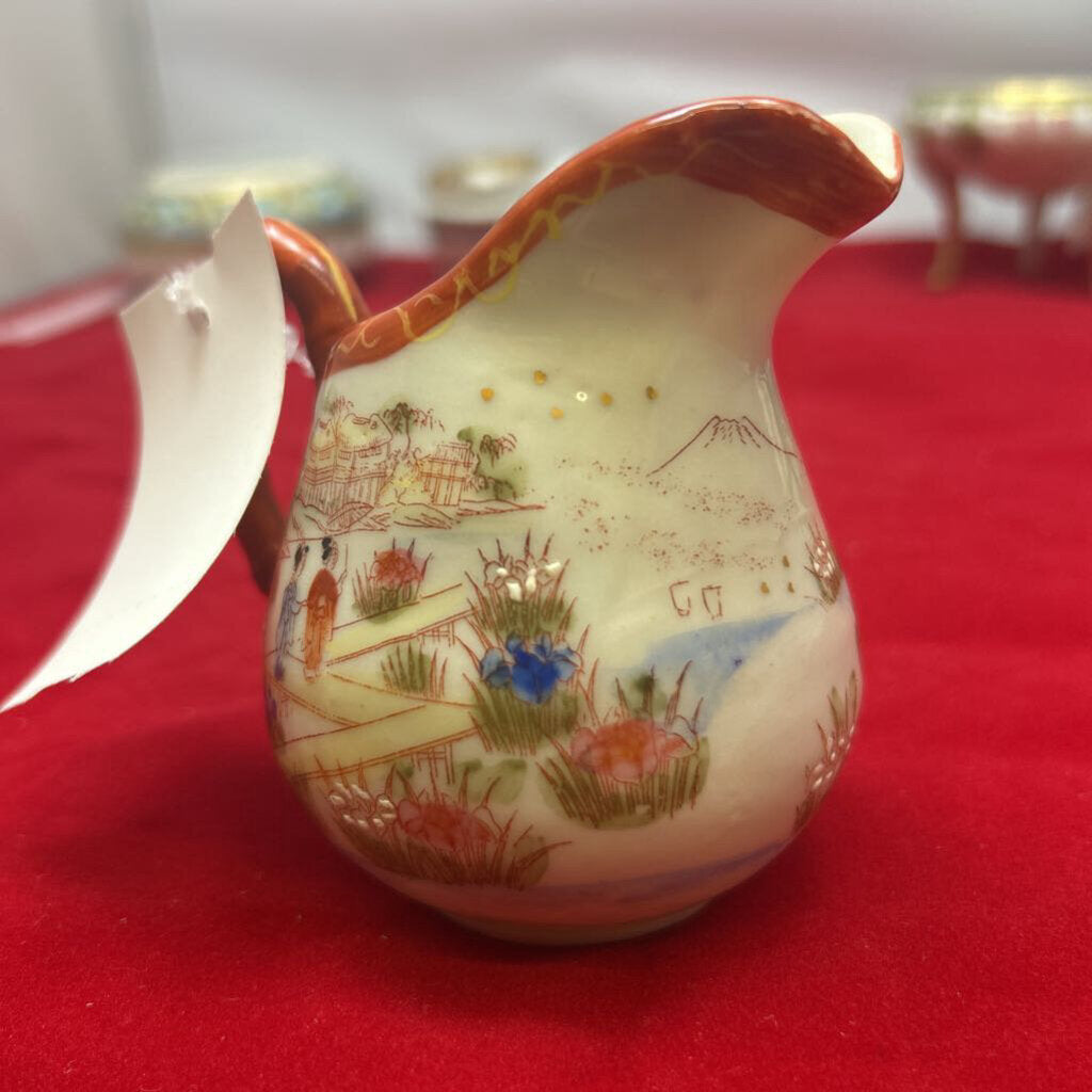 Japanese Porcelain Cream Pitcher, Hand Painted.