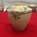 Antique Nippon Porcelain Floral Pink Dresser Vase, Gold Detail.
