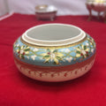 Antique Nippon Vanity Jar (Missing the lid) Turquoise Floral Gold Detail.