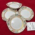 Antique Hand Painted Nippon Floral Pink Blue Gold Dish x5