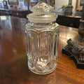 Vintage LE Smith Moon & Stars 11.5" Clear Glass Canister Jar w/lid 1960-70s (AS IS)