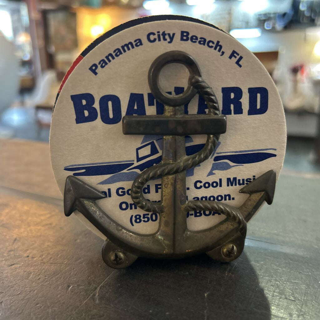 Vintage Nautical Anchor Brass Coaster Holder/Coaster's..