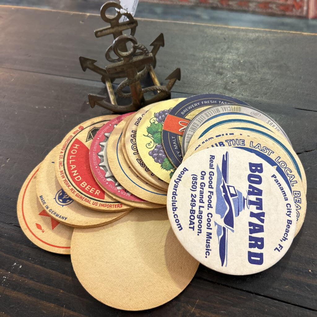 Vintage Nautical Anchor Brass Coaster Holder/Coaster's..
